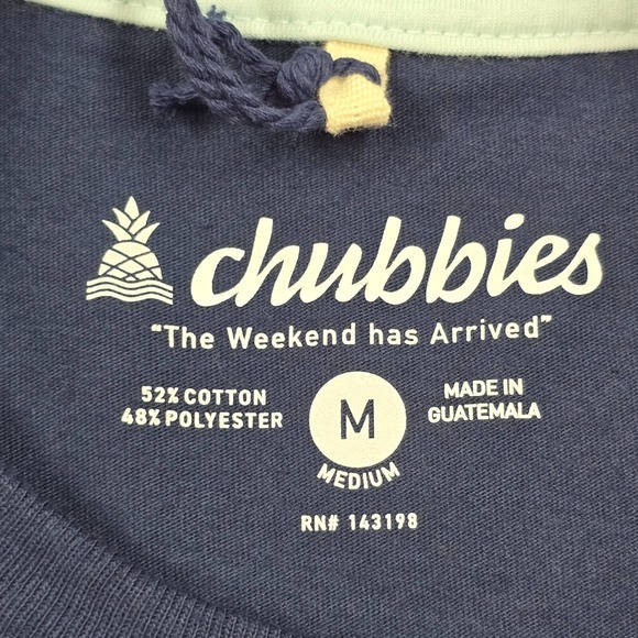 Chubbies The Surf Austin Shirt Men Medium Navy Blue Long Sleeve Pocket Tee - Picture 5 of 10